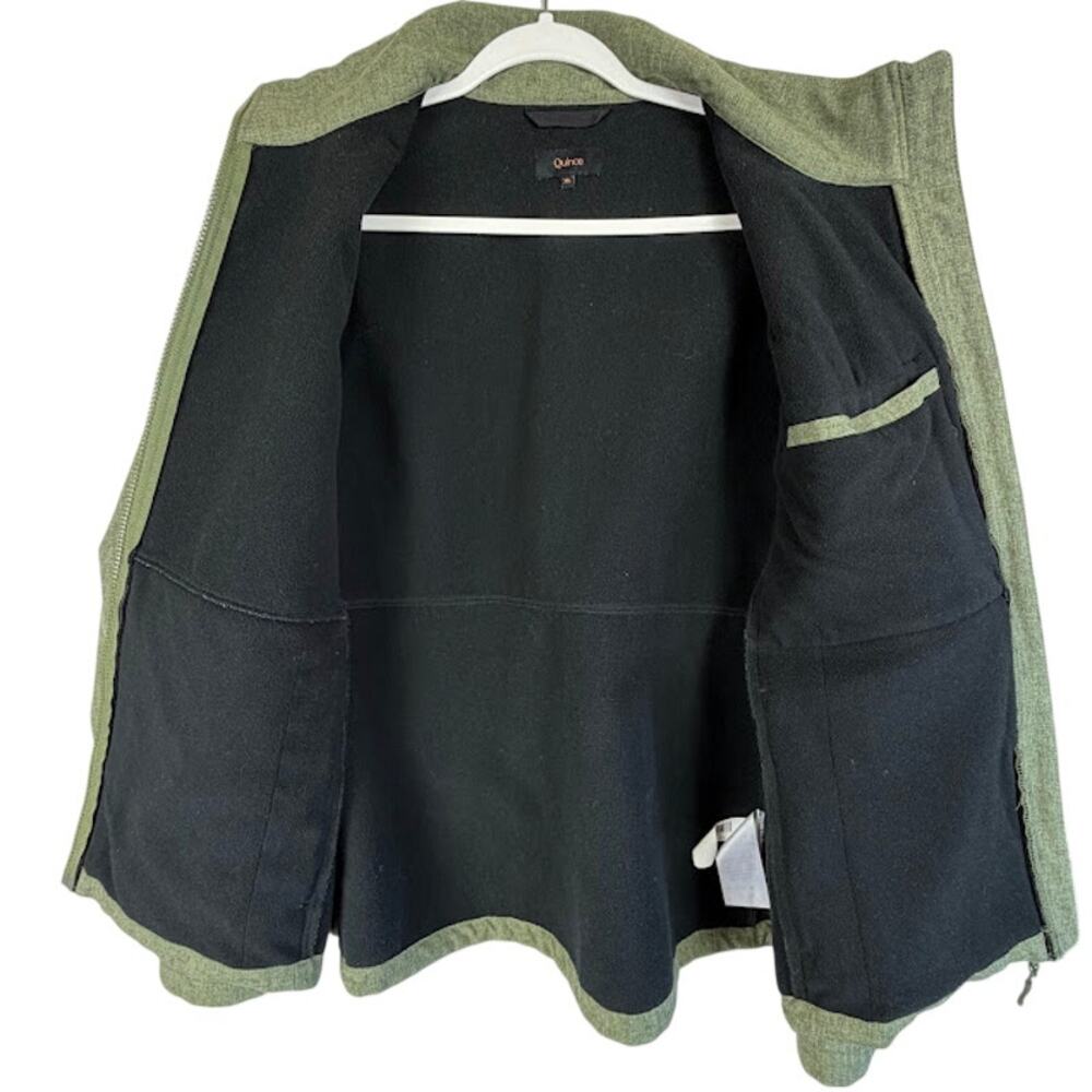 Quince Olive Green Softshell Jacket Full Zip Fleece Lined Womens XL $149 MSRP - Picture 4 of 7